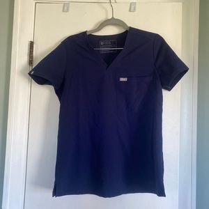 XS navy figs scrub top